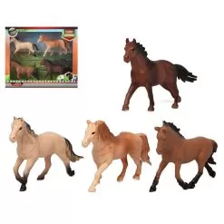 Set Animals Wild Horses 4 Units Figure