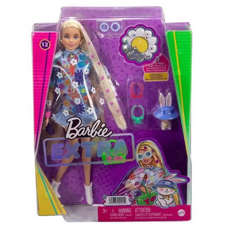 Barbie Extra Flower Power Poncho And Pet Toy Doll 4 Barbie Extra Flower Power Poncho And Pet Toy Doll - Image 4