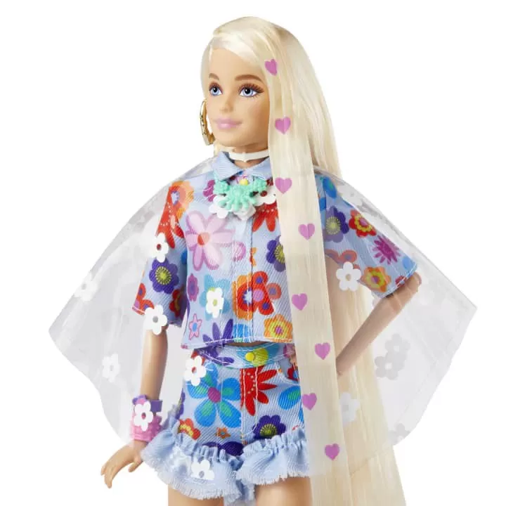 Barbie Extra Flower Power Poncho And Pet Toy Doll 5 Barbie Extra Flower Power Poncho And Pet Toy Doll - Image 5