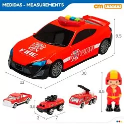 Fire Truck With Car Carrier With Vehicles And Figure -Toy Shop cb toys fire truck with car carrier with vehicles and figure 5