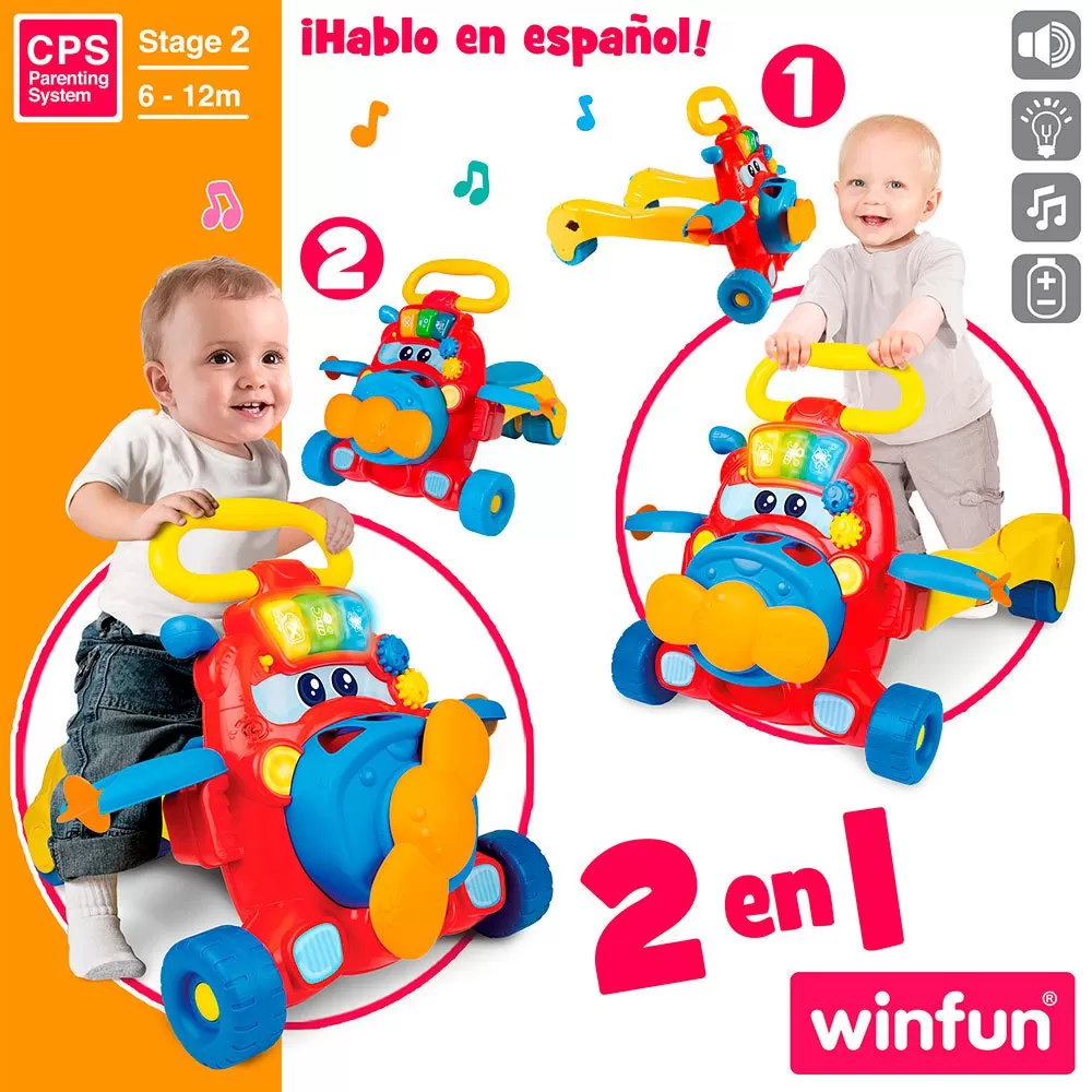 2 In 1 Ride-on With Lights And Sounds Winfun Airplane Spanish 2 2 In 1 Ride-on With Lights And Sounds Winfun Airplane Spanish - Image 2