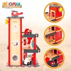 Wooden Fire Station -Toy Shop woomax wooden fire station 2