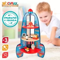 Wooden Rocket 8 Pieces 11 Wooden Rocket 8 Pieces -Toy Shop woomax wooden rocket 8 pieces 3