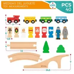 Wooden Train 40 Pieces 12 Wooden Train 40 Pieces -Toy Shop woomax wooden train 40 pieces 4