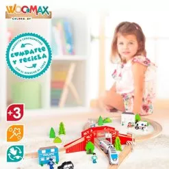 Wooden Train Circuit 50 Pieces -Toy Shop woomax wooden train circuit 50 pieces 3