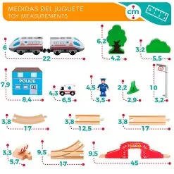 Wooden Train Circuit 50 Pieces -Toy Shop woomax wooden train circuit 50 pieces 5